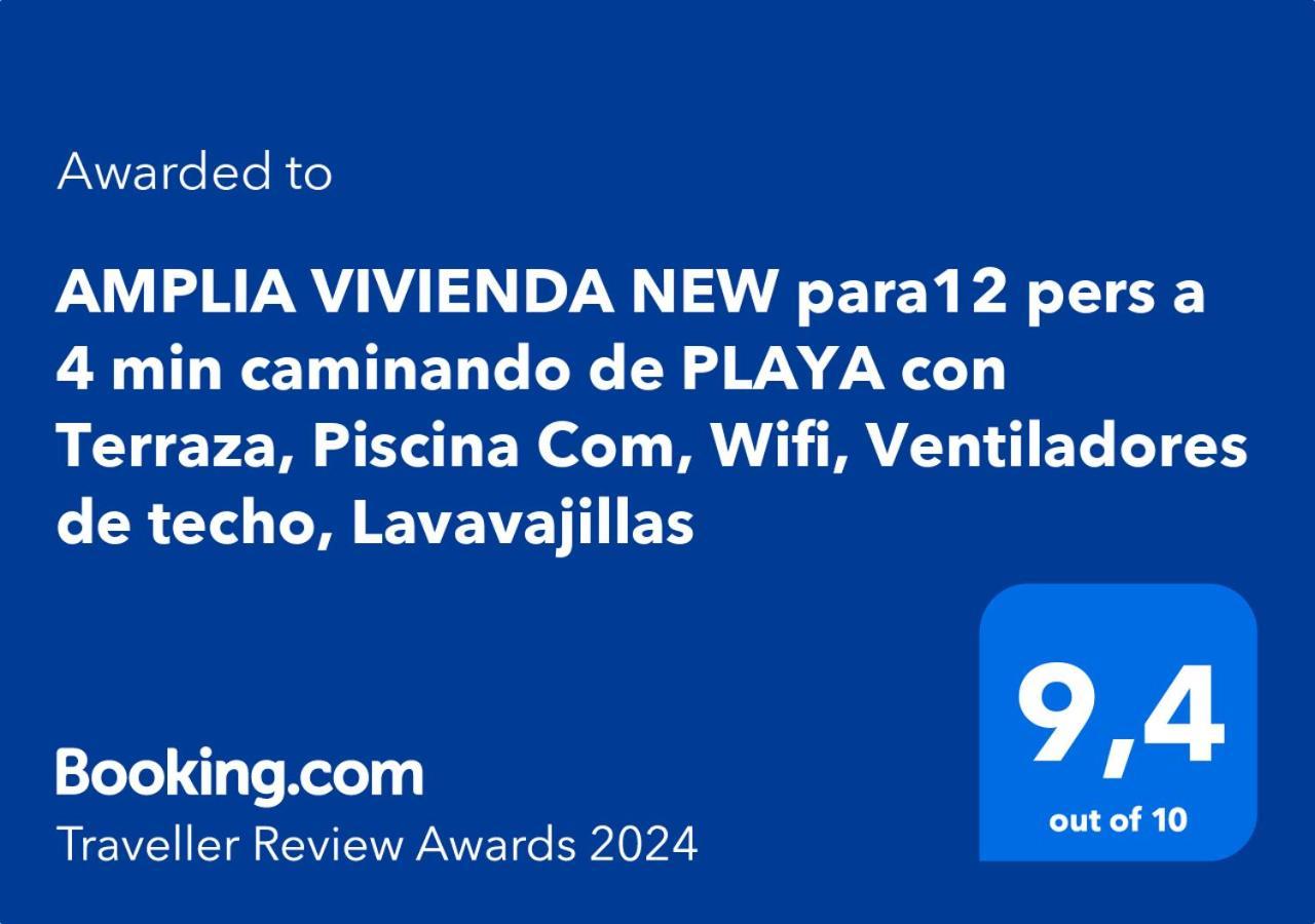 Amplia Vivienda New Para12 Pers A 4 Min Caminando De Playa Con Terraza, Piscina Com, Wifi, Ventiladores De Techo, Lavavajillas Рокетас-де-Мар Экстерьер фото